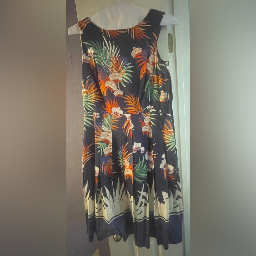 MIDI tropical print dress